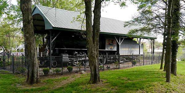 virginia creeper train in its shed.