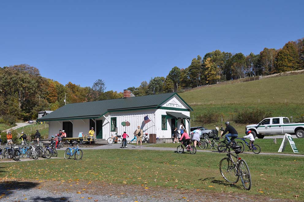 bike riders at green cove station