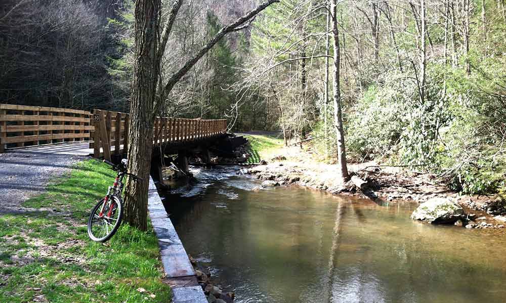 Creeper Trail Bridge in summer